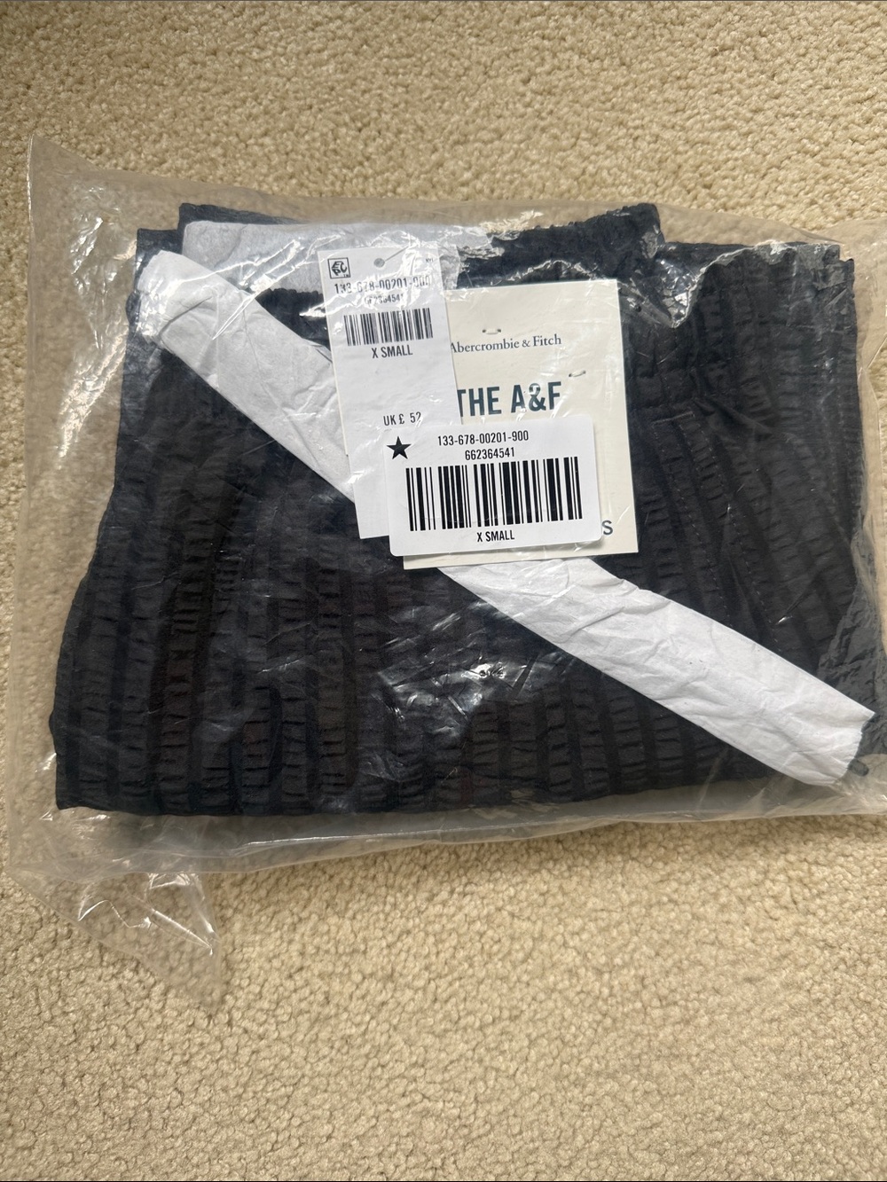 Abercrombie & Fitch Black Ribbed swim trunks